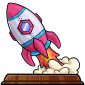 Launching Rocket Figurine